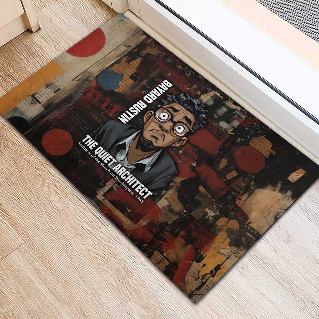 Bayard Rustin Rubber Doormat with Quiet Architect Design Strategy and Courage Civil Rights Tribute - African Pride