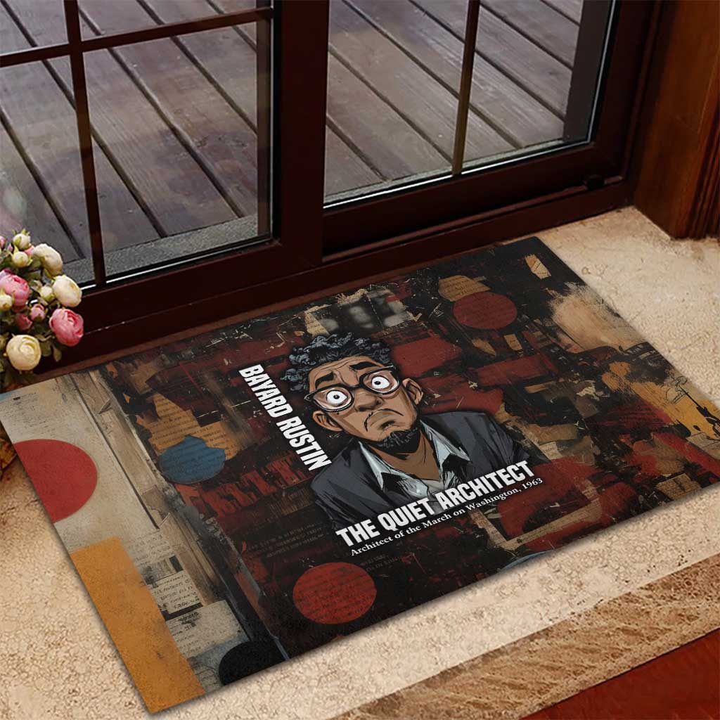Bayard Rustin Rubber Doormat with Quiet Architect Design Strategy and Courage Civil Rights Tribute - African Pride