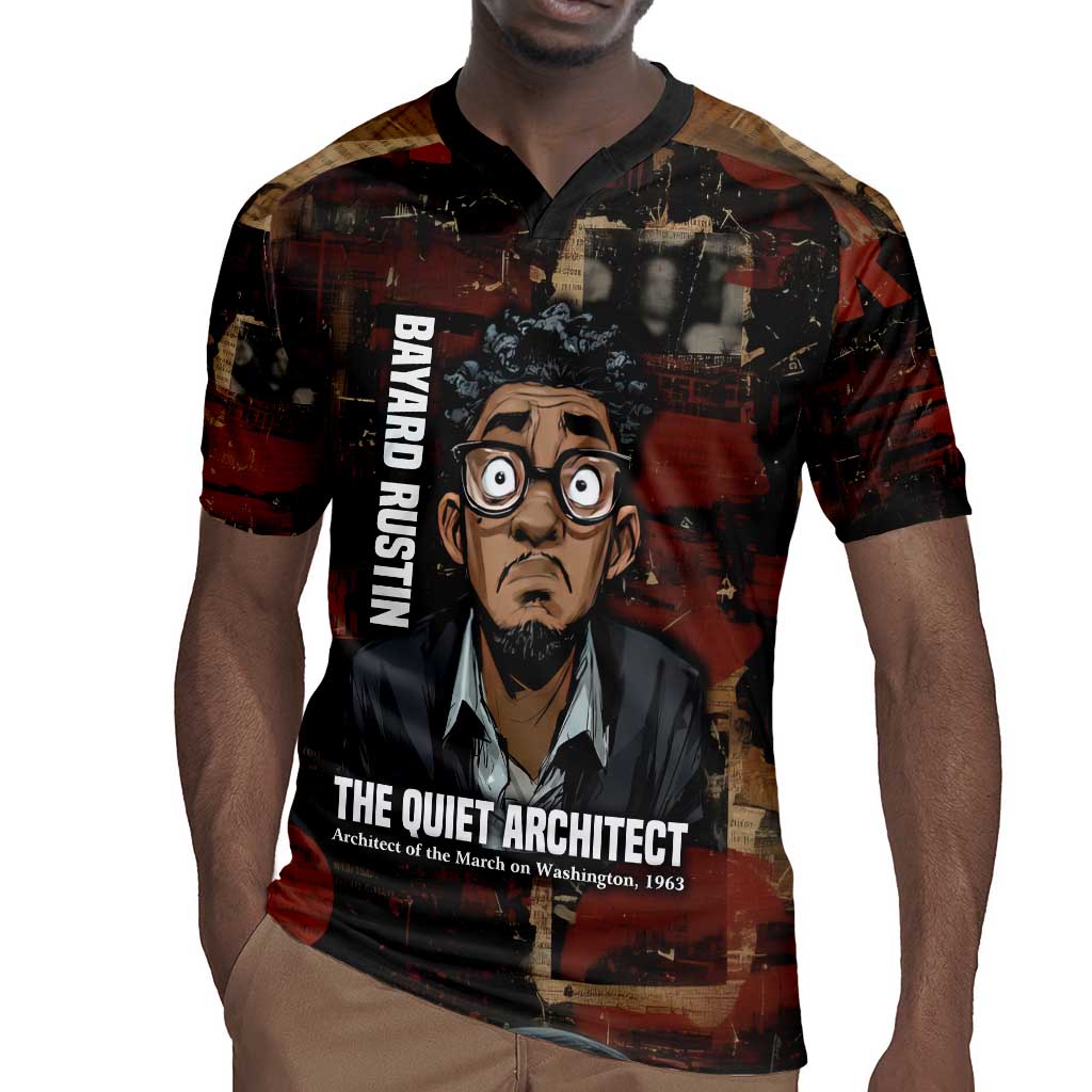 Bayard Rustin Rugby Jersey with Quiet Architect Design Strategy and Courage Civil Rights Tribute - African Pride