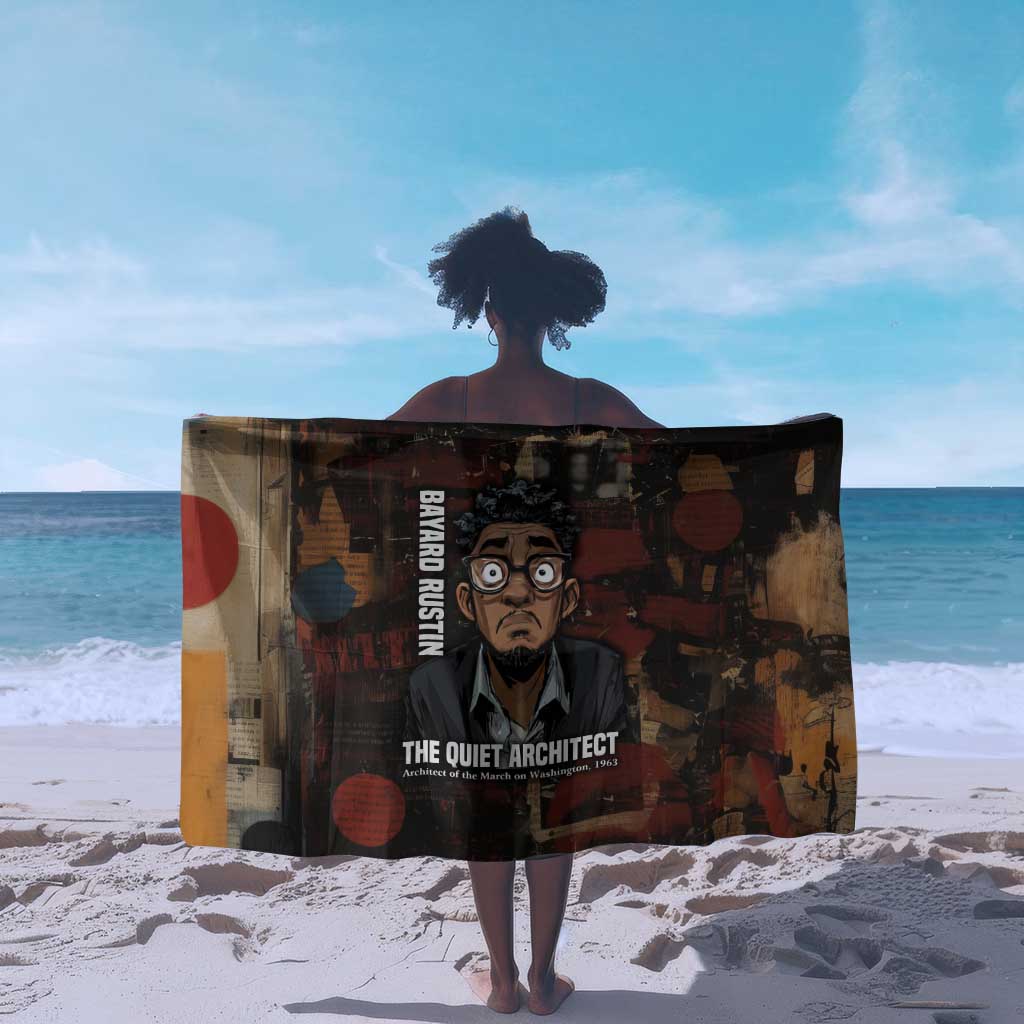 Bayard Rustin Sarong with Quiet Architect Design Strategy and Courage Civil Rights Tribute - African Pride