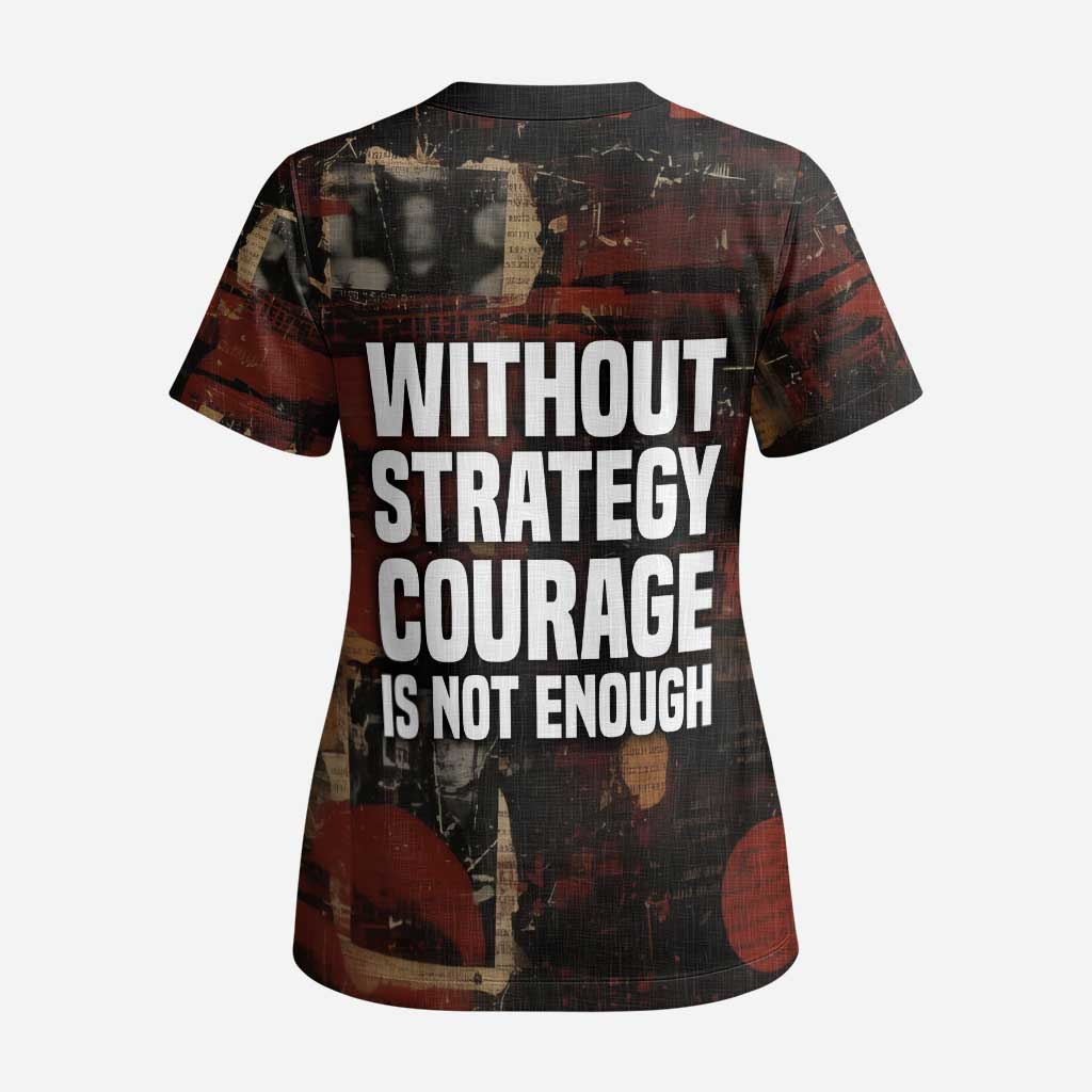 Bayard Rustin Scrub Top with Quiet Architect Design Strategy and Courage Civil Rights Tribute - African Pride
