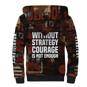 Bayard Rustin Sherpa Hoodie with Quiet Architect Design Strategy and Courage Civil Rights Tribute - African Pride