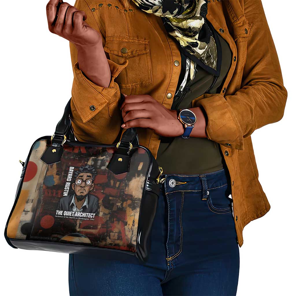 Bayard Rustin Shoulder Handbag with Quiet Architect Design Strategy and Courage Civil Rights Tribute - African Pride