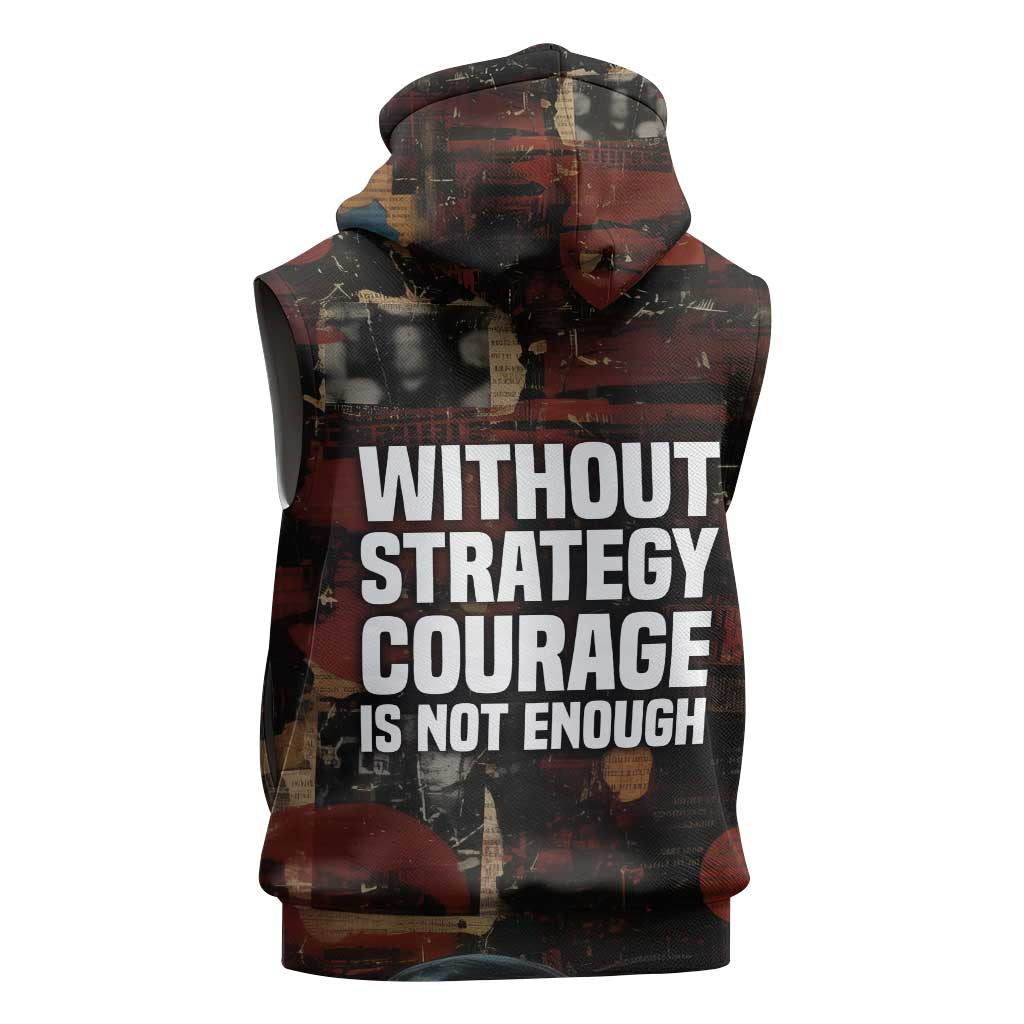 Bayard Rustin Sleeveless Hoodie with Quiet Architect Design Strategy and Courage Civil Rights Tribute - African Pride
