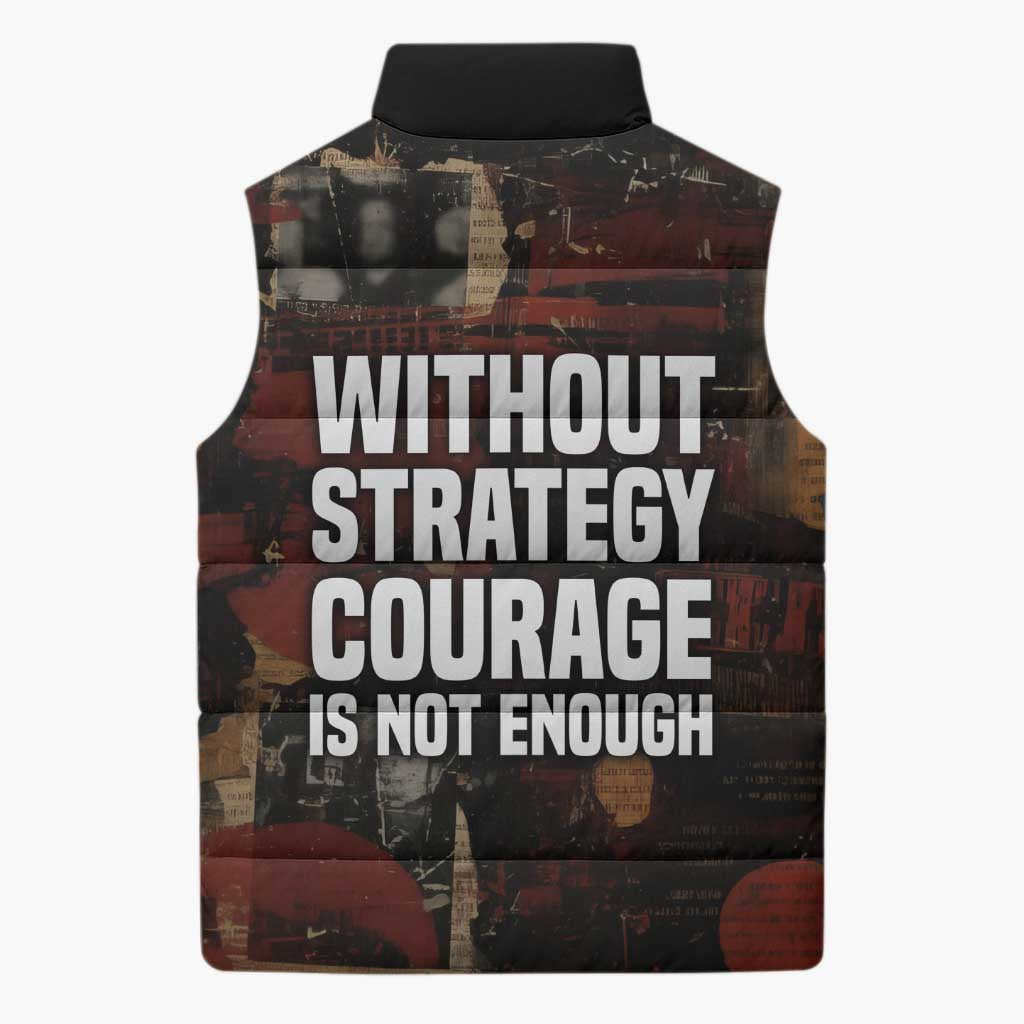 Bayard Rustin Sleeveless Puffer Jacket with Quiet Architect Design Strategy and Courage Civil Rights Tribute - African Pride