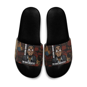 Bayard Rustin Slide Sandals with Quiet Architect Design Strategy and Courage Civil Rights Tribute - African Pride