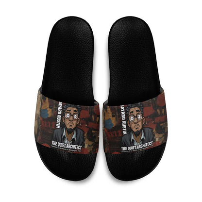 Bayard Rustin Slide Sandals with Quiet Architect Design Strategy and Courage Civil Rights Tribute - African Pride