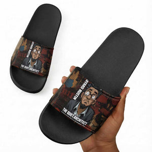 Bayard Rustin Slide Sandals with Quiet Architect Design Strategy and Courage Civil Rights Tribute - African Pride