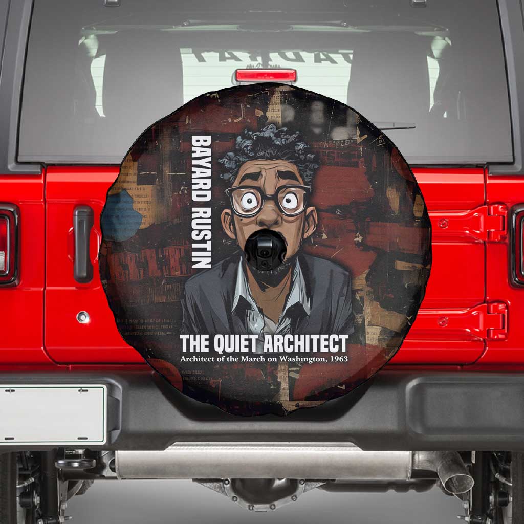 Bayard Rustin Spare Tire Cover with Quiet Architect Design Strategy and Courage Civil Rights Tribute - African Pride