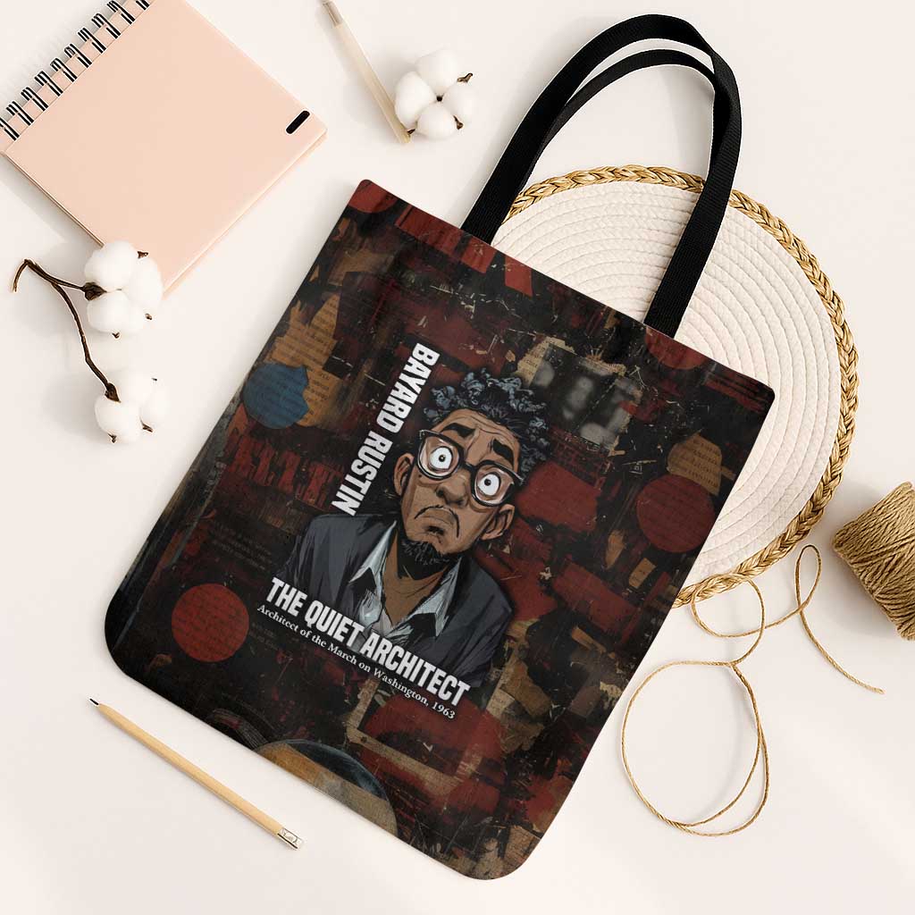 Bayard Rustin Tote Bag with Quiet Architect Design Strategy and Courage Civil Rights Tribute - African Pride