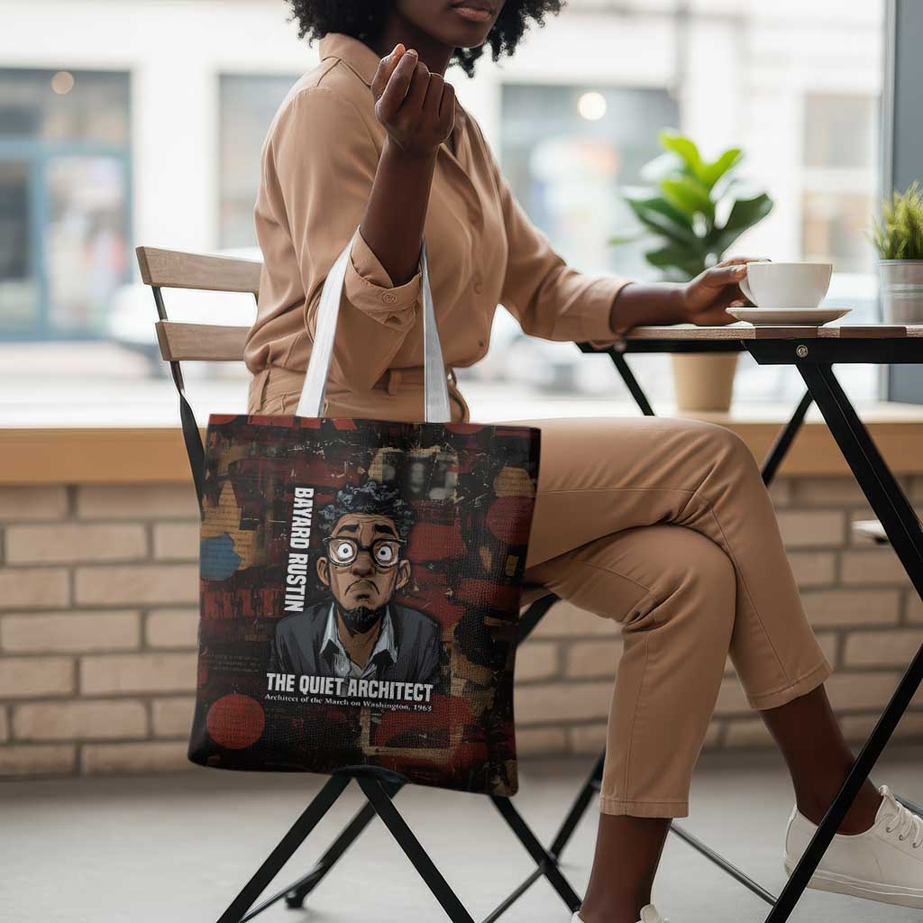 Bayard Rustin Tote Bag with Quiet Architect Design Strategy and Courage Civil Rights Tribute - African Pride