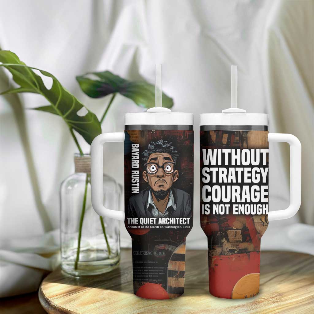 Bayard Rustin Tumbler With Handle with Quiet Architect Design Strategy and Courage Civil Rights Tribute - African Pride