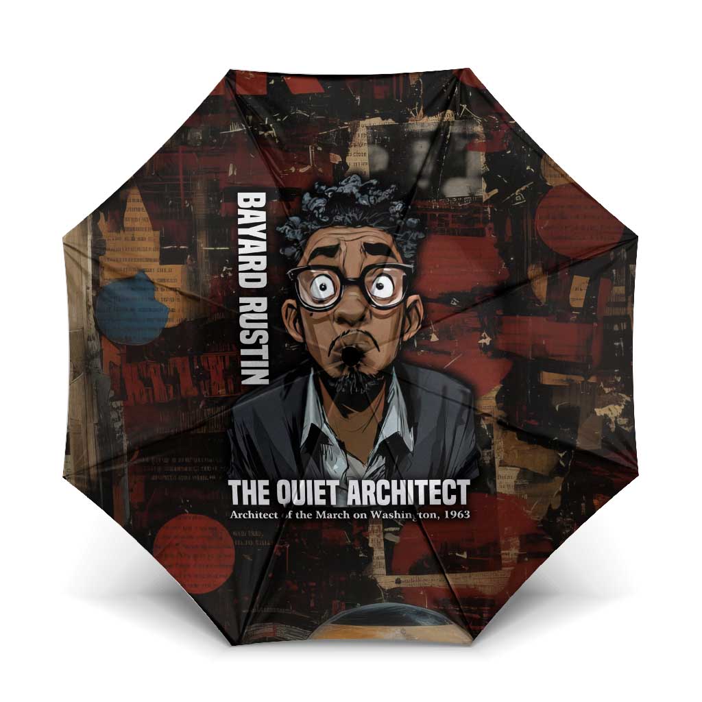Bayard Rustin Umbrella with Quiet Architect Design Strategy and Courage Civil Rights Tribute - African Pride