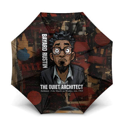 Bayard Rustin Umbrella with Quiet Architect Design Strategy and Courage Civil Rights Tribute - African Pride
