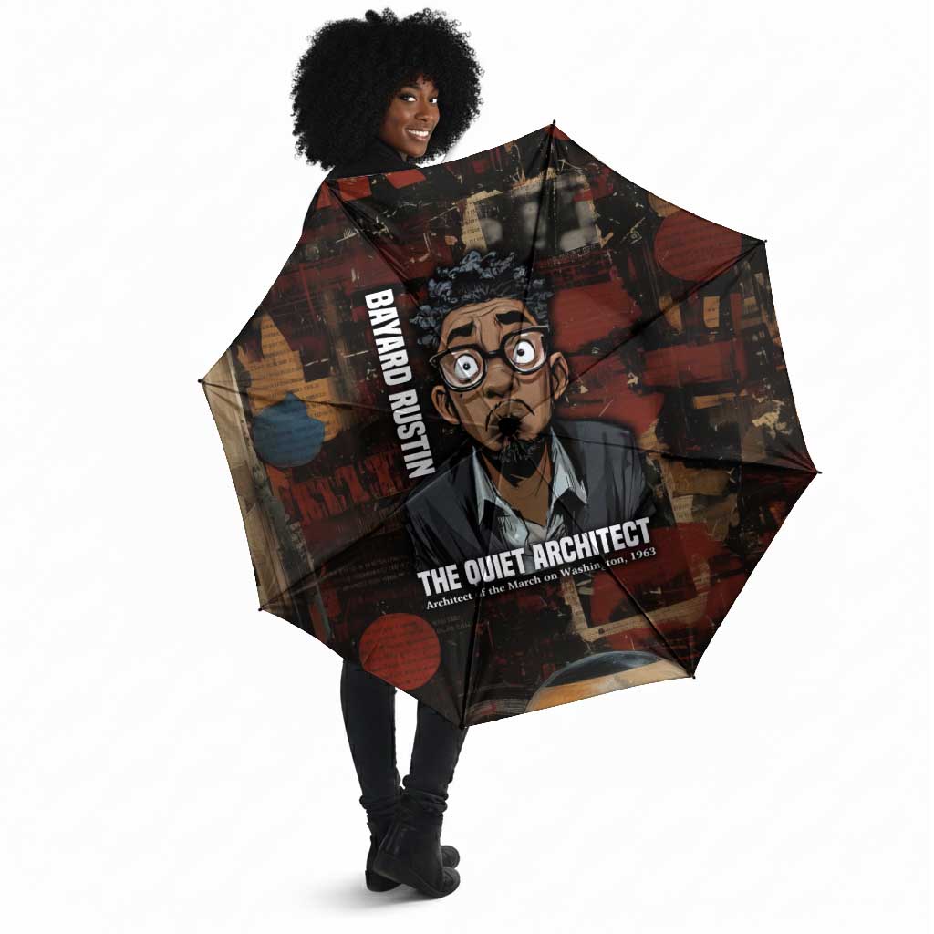 Bayard Rustin Umbrella with Quiet Architect Design Strategy and Courage Civil Rights Tribute - African Pride