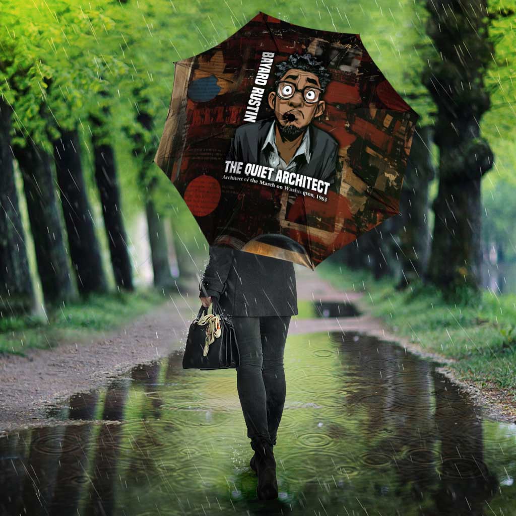 Bayard Rustin Umbrella with Quiet Architect Design Strategy and Courage Civil Rights Tribute - African Pride