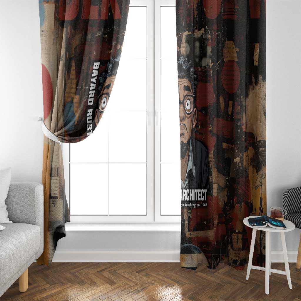 Bayard Rustin Window Curtain with Quiet Architect Design Strategy and Courage Civil Rights Tribute - African Pride