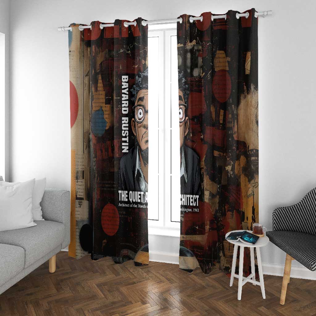 Bayard Rustin Window Curtain with Quiet Architect Design Strategy and Courage Civil Rights Tribute - African Pride