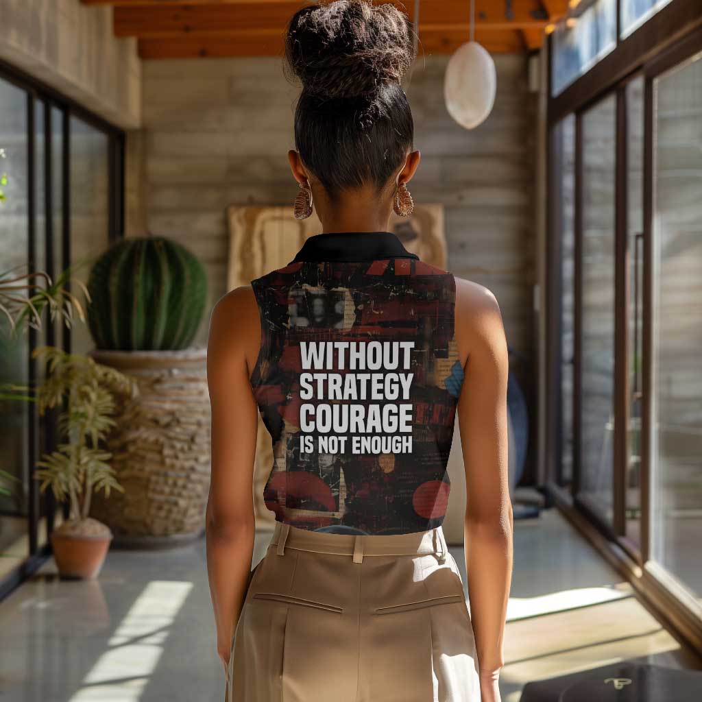 Bayard Rustin Women Sleeveless Polo Shirt with Quiet Architect Design Strategy and Courage Civil Rights Tribute - African Pride