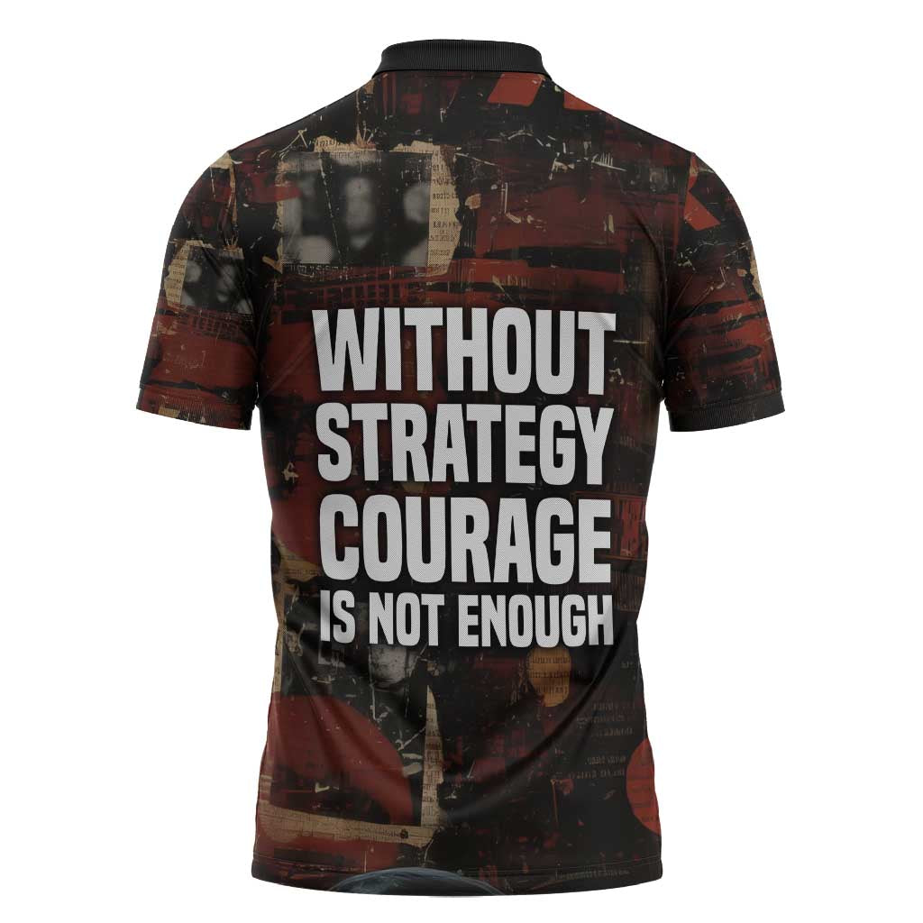 Bayard Rustin Zipper Polo Shirt with Quiet Architect Design Strategy and Courage Civil Rights Tribute - African Pride