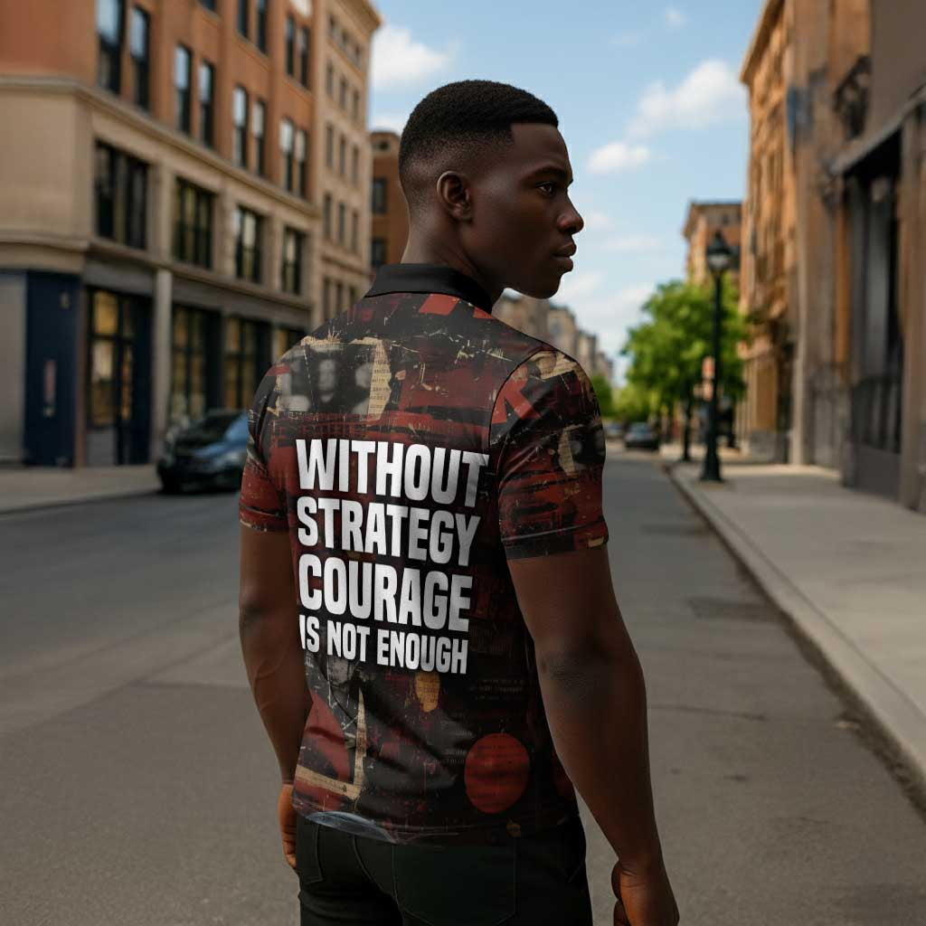 Bayard Rustin Zipper Polo Shirt with Quiet Architect Design Strategy and Courage Civil Rights Tribute - African Pride