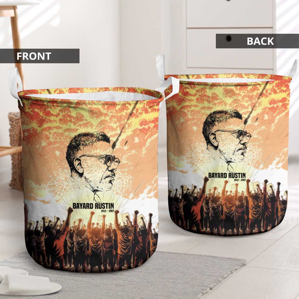 Bayard Rustin Laundry Basket with Radical Nonviolence Design Protest Crowd and Courage Civil Rights Tribute - African Pride