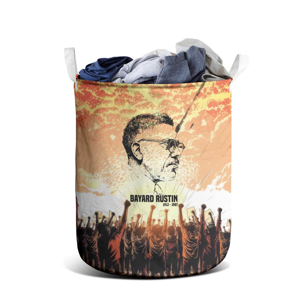 Bayard Rustin Laundry Basket with Radical Nonviolence Design Protest Crowd and Courage Civil Rights Tribute - African Pride