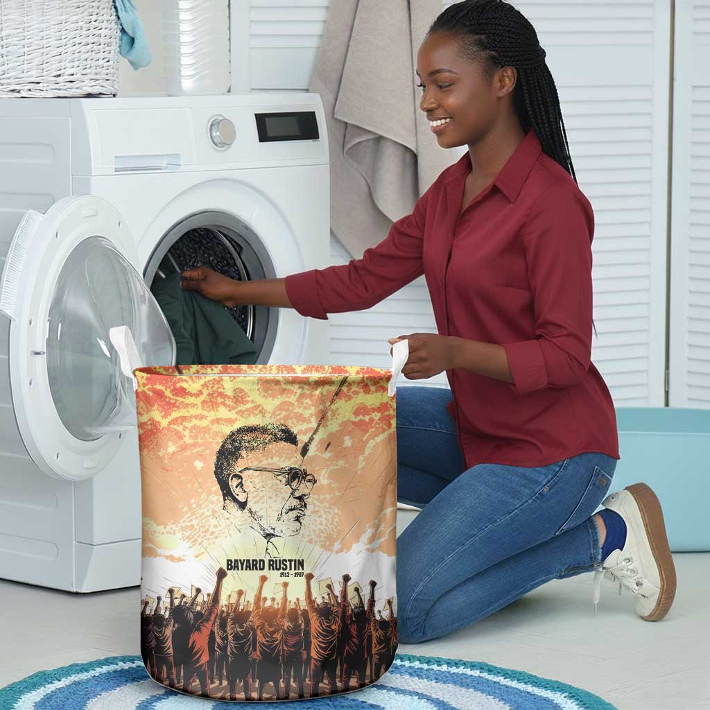 Bayard Rustin Laundry Basket with Radical Nonviolence Design Protest Crowd and Courage Civil Rights Tribute - African Pride
