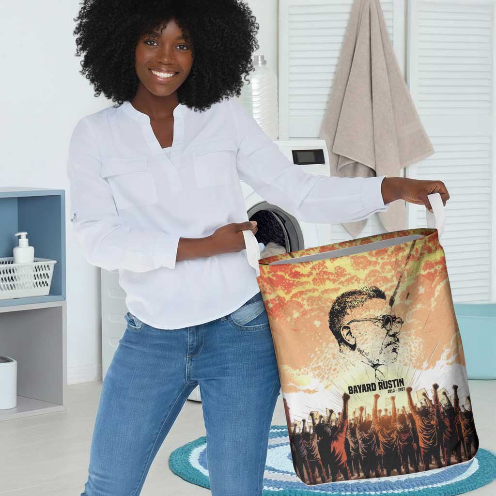 Bayard Rustin Laundry Basket with Radical Nonviolence Design Protest Crowd and Courage Civil Rights Tribute - African Pride