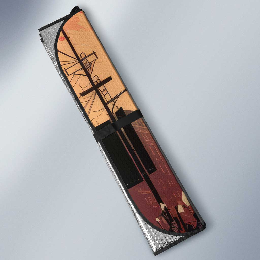 Bayard Rustin Auto Sun Shade with Radical Nonviolence Design Protest Crowd and Courage Civil Rights Tribute - African Pride