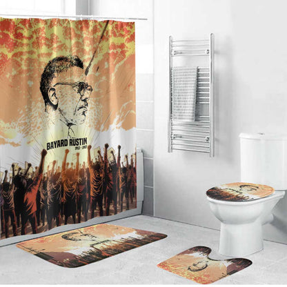 Bayard Rustin Bathroom Set with Radical Nonviolence Design Protest Crowd and Courage Civil Rights Tribute - African Pride
