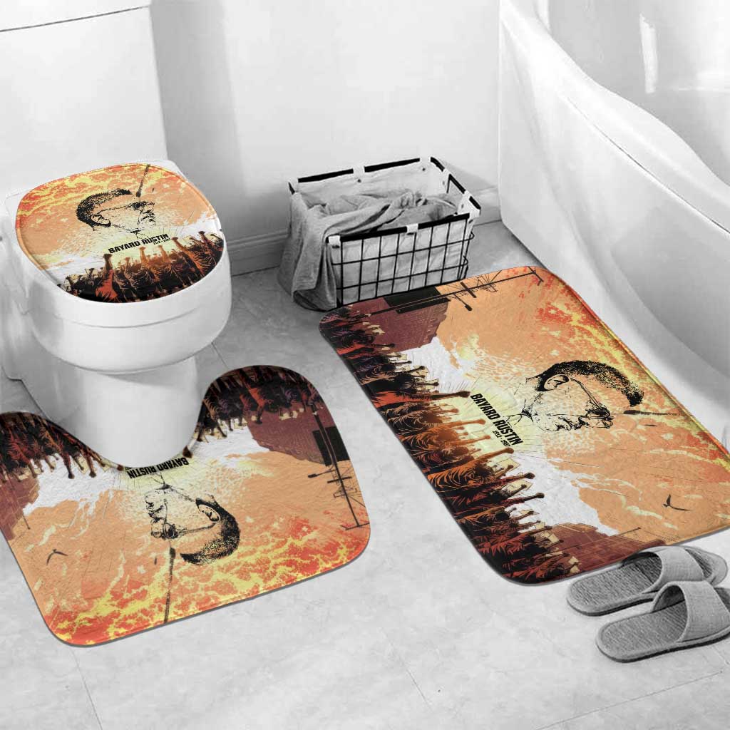 Bayard Rustin Bathroom Set with Radical Nonviolence Design Protest Crowd and Courage Civil Rights Tribute - African Pride