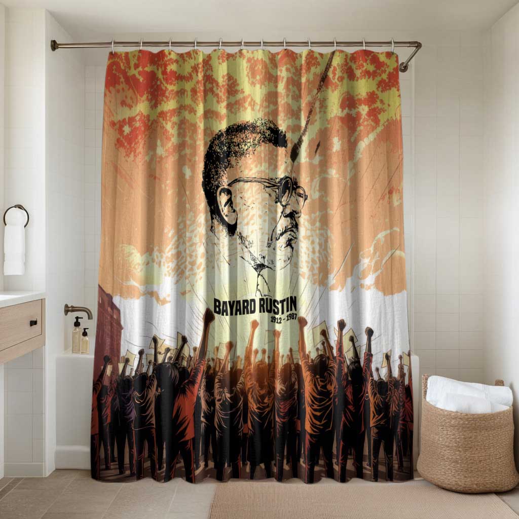 Bayard Rustin Bathroom Set with Radical Nonviolence Design Protest Crowd and Courage Civil Rights Tribute - African Pride