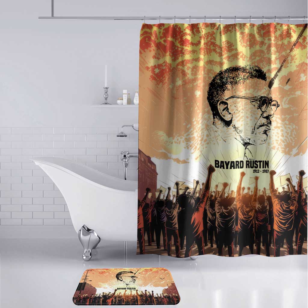 Bayard Rustin Bathroom Set with Radical Nonviolence Design Protest Crowd and Courage Civil Rights Tribute - African Pride