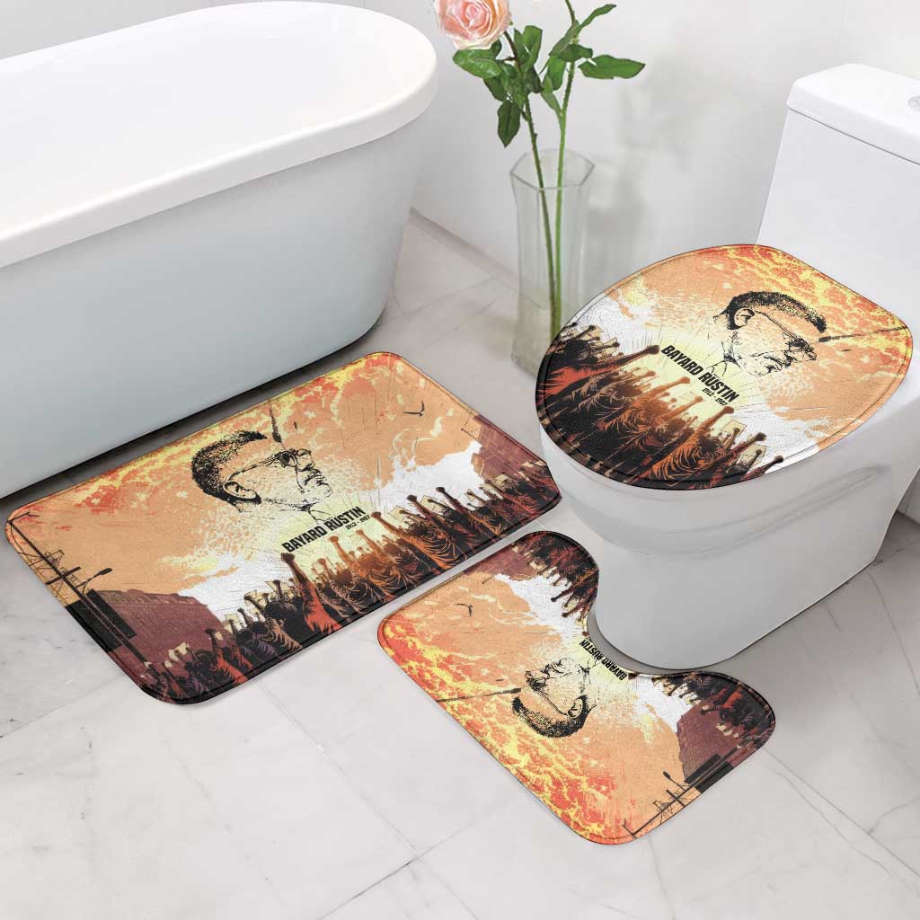 Bayard Rustin Bathroom Set with Radical Nonviolence Design Protest Crowd and Courage Civil Rights Tribute - African Pride