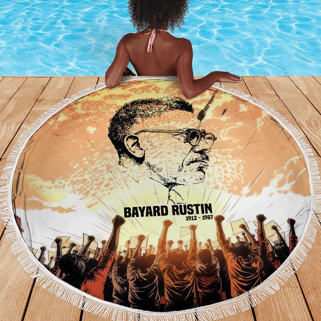 Bayard Rustin Beach Blanket with Radical Nonviolence Design Protest Crowd and Courage Civil Rights Tribute - African Pride