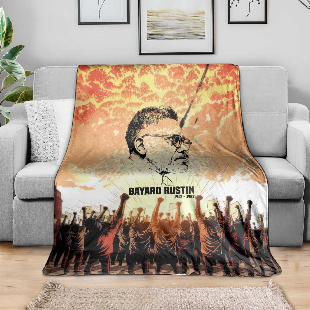 Bayard Rustin Blanket with Radical Nonviolence Design Protest Crowd and Courage Civil Rights Tribute - African Pride
