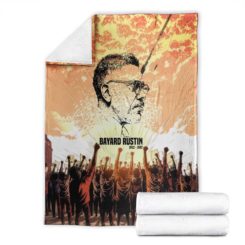 Bayard Rustin Blanket with Radical Nonviolence Design Protest Crowd and Courage Civil Rights Tribute - African Pride