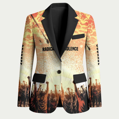 Bayard Rustin Blazer with Radical Nonviolence Design Protest Crowd and Courage Civil Rights Tribute - African Pride