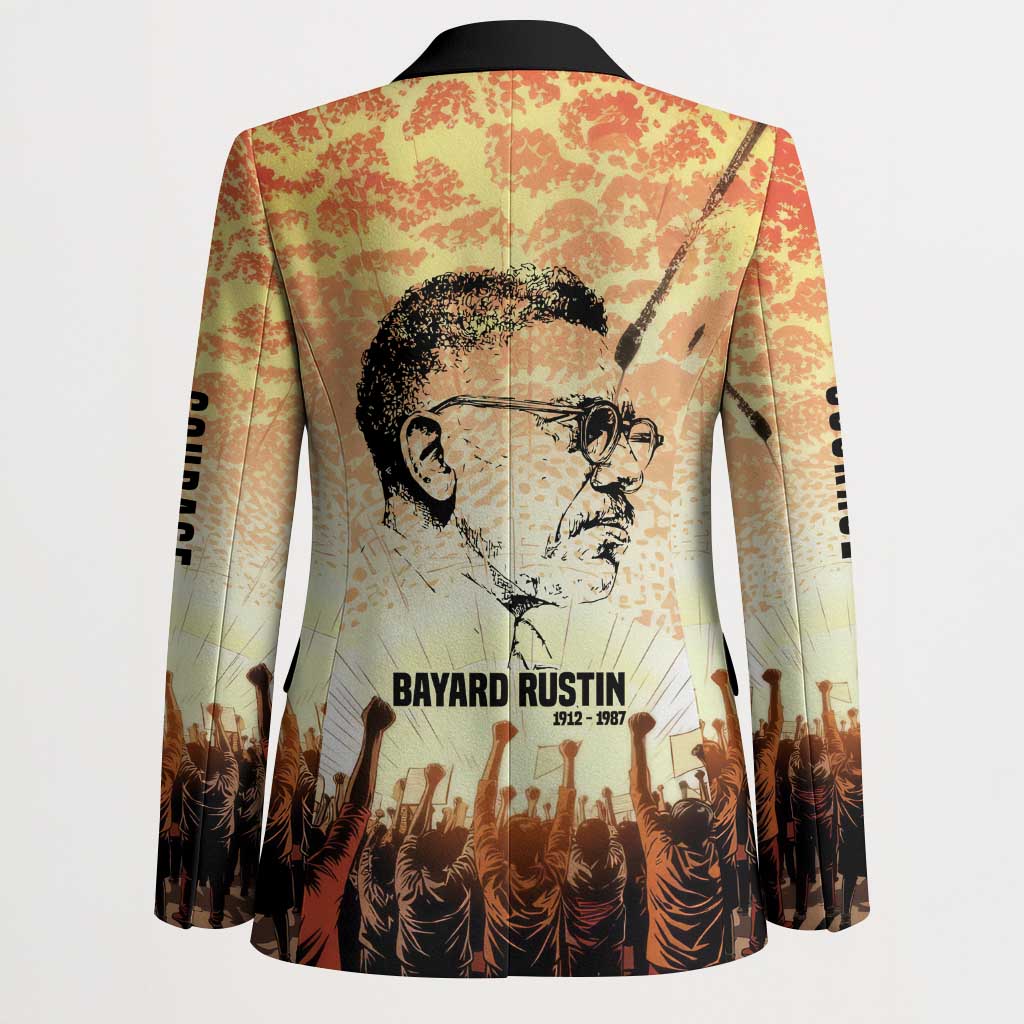 Bayard Rustin Blazer with Radical Nonviolence Design Protest Crowd and Courage Civil Rights Tribute - African Pride