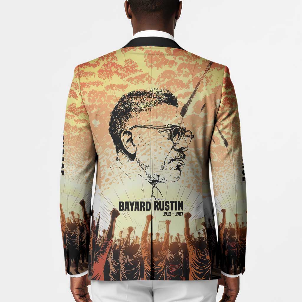 Bayard Rustin Blazer with Radical Nonviolence Design Protest Crowd and Courage Civil Rights Tribute - African Pride