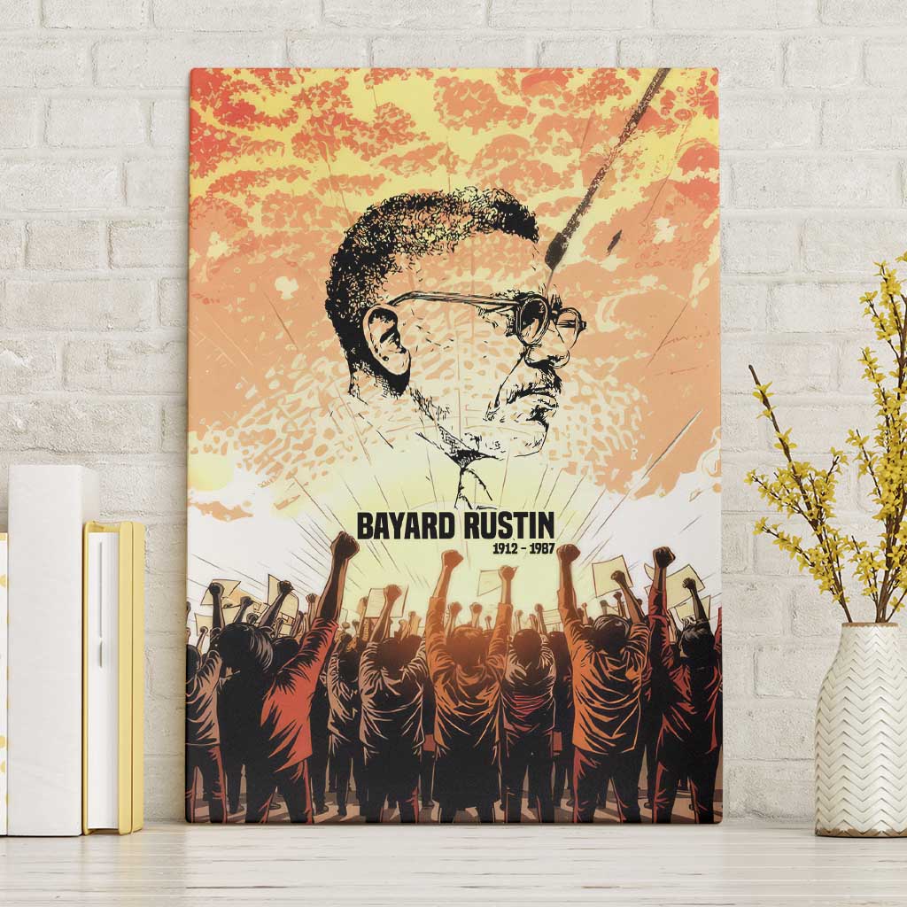 Bayard Rustin Canvas Wall Art with Radical Nonviolence Design Protest Crowd and Courage Civil Rights Tribute - African Pride