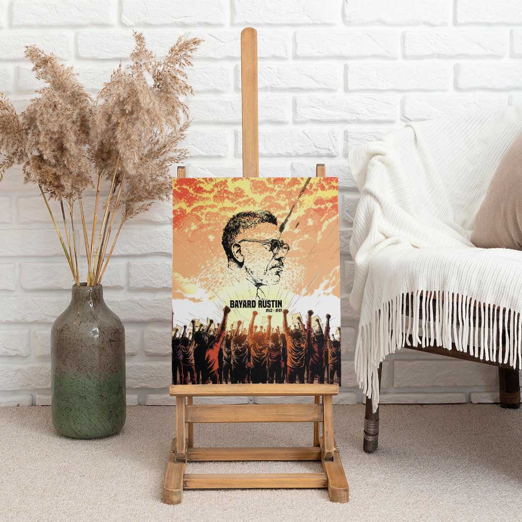 Bayard Rustin Canvas Wall Art with Radical Nonviolence Design Protest Crowd and Courage Civil Rights Tribute - African Pride