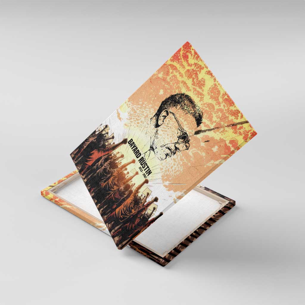 Bayard Rustin Canvas Wall Art with Radical Nonviolence Design Protest Crowd and Courage Civil Rights Tribute - African Pride
