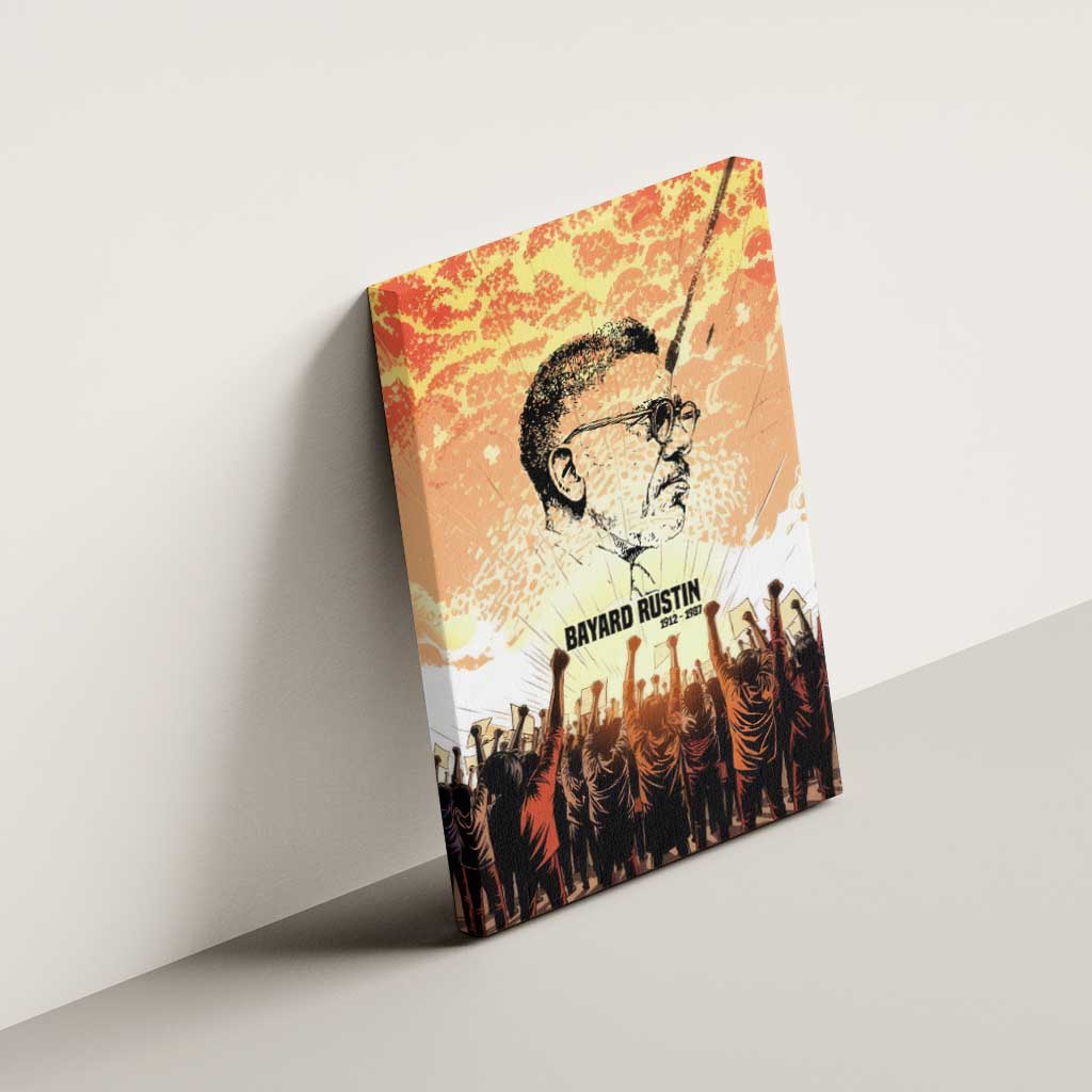 Bayard Rustin Canvas Wall Art with Radical Nonviolence Design Protest Crowd and Courage Civil Rights Tribute - African Pride