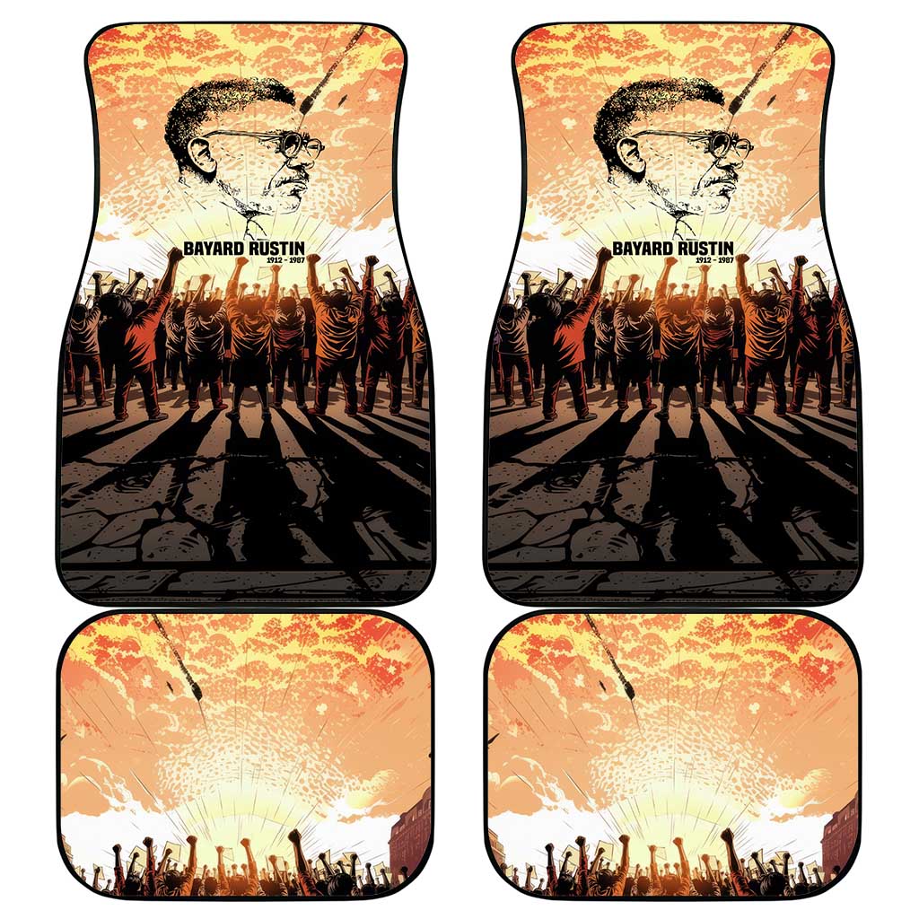 Bayard Rustin Car Mats with Radical Nonviolence Design Protest Crowd and Courage Civil Rights Tribute - African Pride