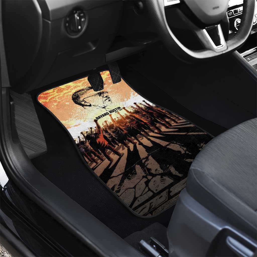 Bayard Rustin Car Mats with Radical Nonviolence Design Protest Crowd and Courage Civil Rights Tribute - African Pride