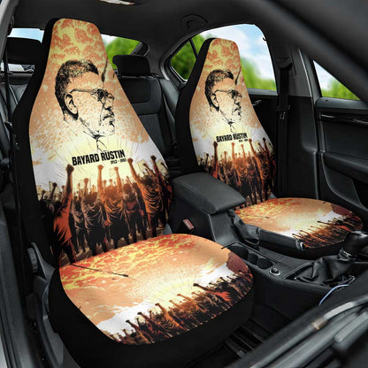 Bayard Rustin Car Seat Cover with Radical Nonviolence Design Protest Crowd and Courage Civil Rights Tribute - African Pride