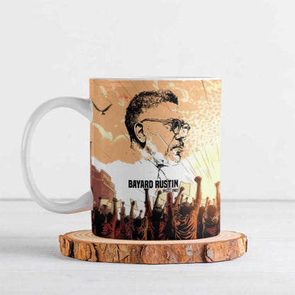Bayard Rustin Ceramic Mug with Radical Nonviolence Design Protest Crowd and Courage Civil Rights Tribute - African Pride