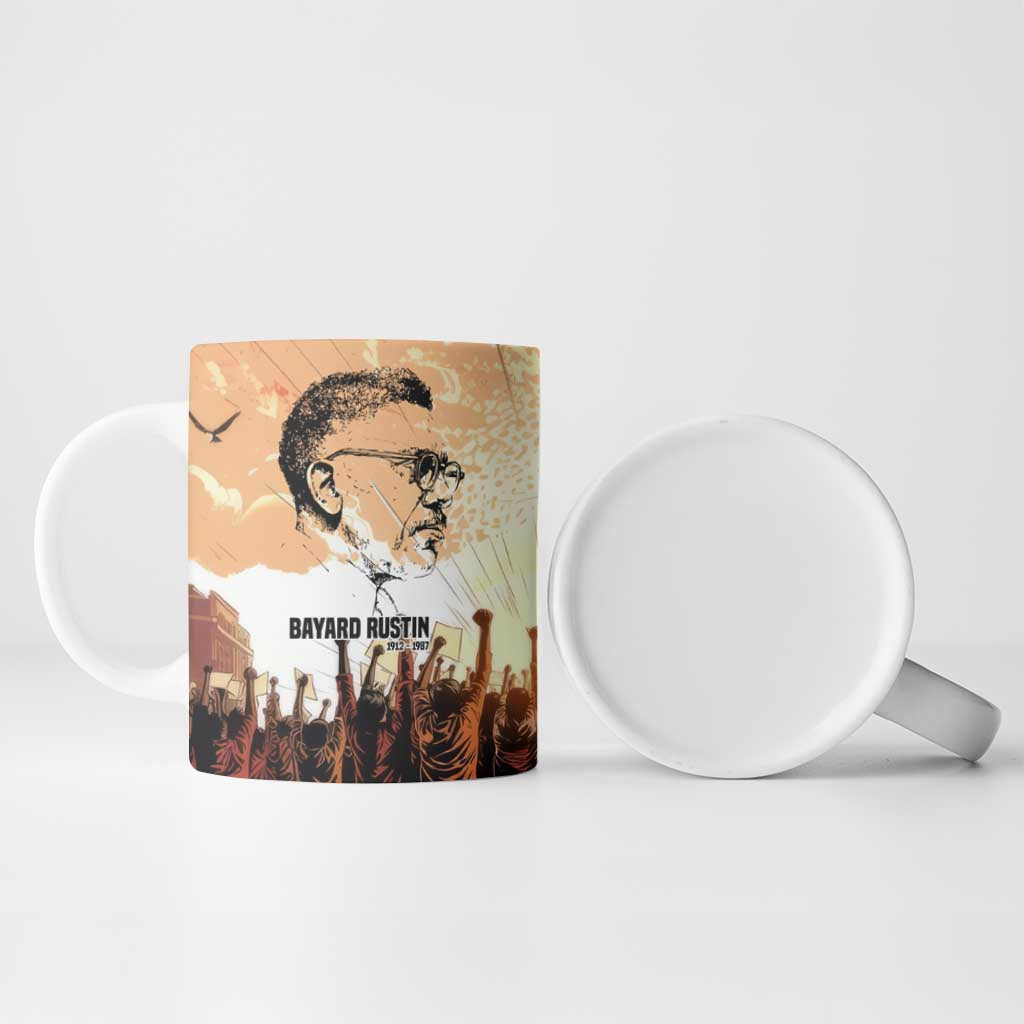 Bayard Rustin Ceramic Mug with Radical Nonviolence Design Protest Crowd and Courage Civil Rights Tribute - African Pride